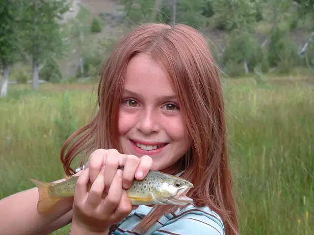 Dakata With Her First Brown Trout